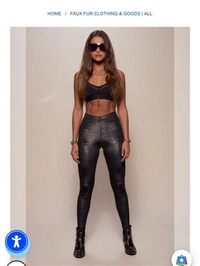 SpiritHoods VELVET LEGGINGS BLACK METALLIC SNAKESKIN